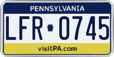 PA license plate LFR0745