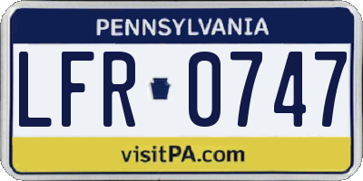 PA license plate LFR0747