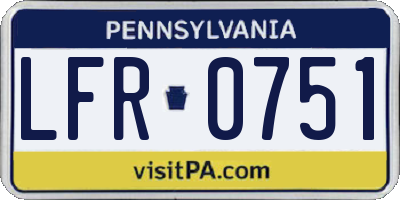 PA license plate LFR0751