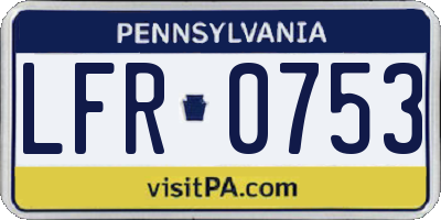 PA license plate LFR0753