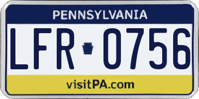 PA license plate LFR0756