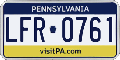 PA license plate LFR0761
