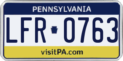 PA license plate LFR0763