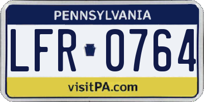 PA license plate LFR0764
