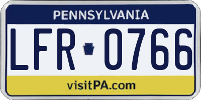 PA license plate LFR0766