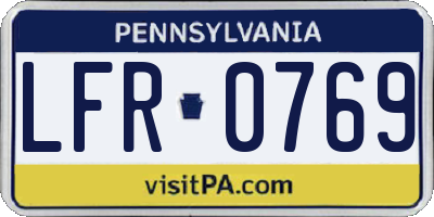 PA license plate LFR0769