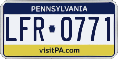PA license plate LFR0771