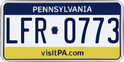 PA license plate LFR0773