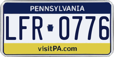 PA license plate LFR0776