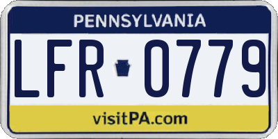 PA license plate LFR0779