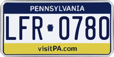 PA license plate LFR0780
