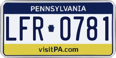 PA license plate LFR0781
