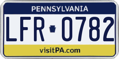 PA license plate LFR0782
