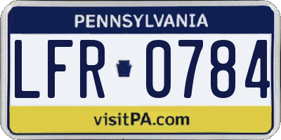 PA license plate LFR0784