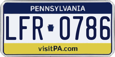 PA license plate LFR0786