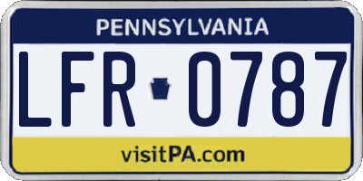 PA license plate LFR0787