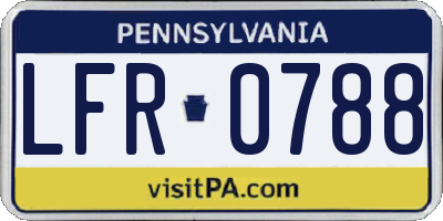 PA license plate LFR0788