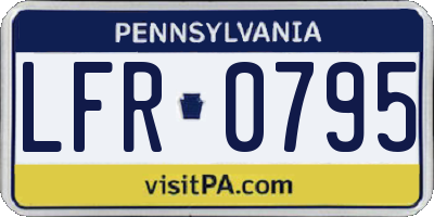 PA license plate LFR0795