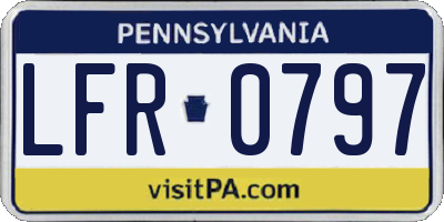 PA license plate LFR0797
