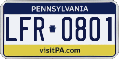 PA license plate LFR0801