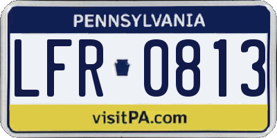 PA license plate LFR0813