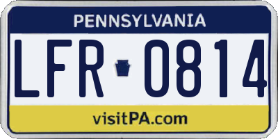 PA license plate LFR0814