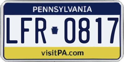 PA license plate LFR0817