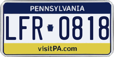 PA license plate LFR0818