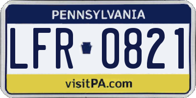 PA license plate LFR0821