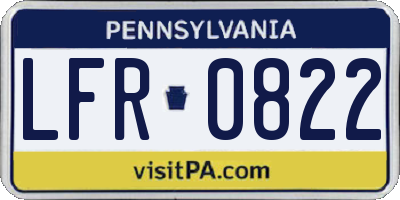 PA license plate LFR0822