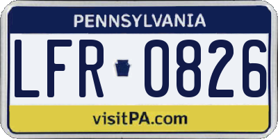 PA license plate LFR0826