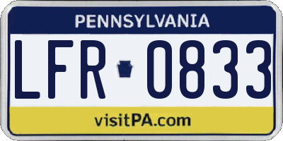 PA license plate LFR0833