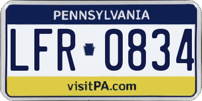 PA license plate LFR0834