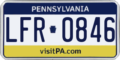 PA license plate LFR0846