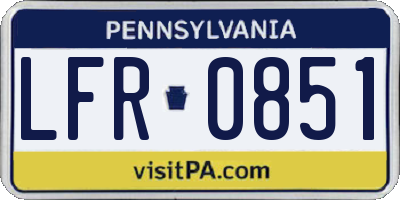 PA license plate LFR0851