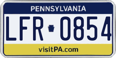 PA license plate LFR0854