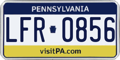 PA license plate LFR0856