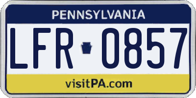 PA license plate LFR0857