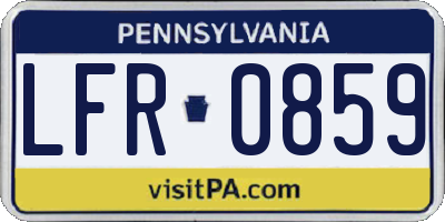 PA license plate LFR0859
