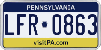 PA license plate LFR0863