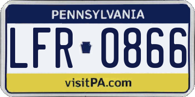 PA license plate LFR0866