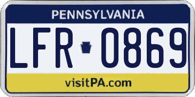 PA license plate LFR0869
