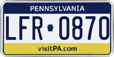 PA license plate LFR0870