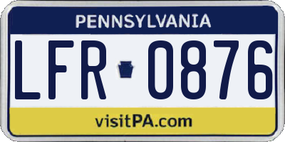 PA license plate LFR0876