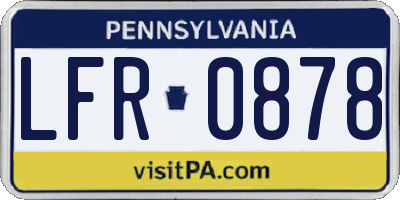 PA license plate LFR0878