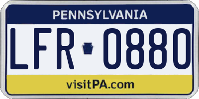 PA license plate LFR0880