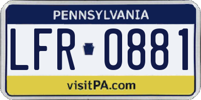 PA license plate LFR0881