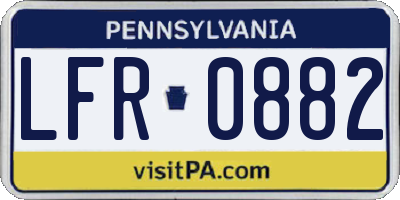 PA license plate LFR0882
