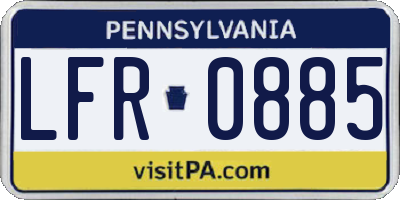 PA license plate LFR0885