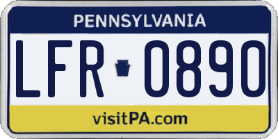 PA license plate LFR0890
